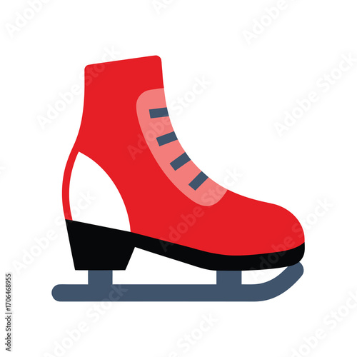  ice skating boot clipart on white background