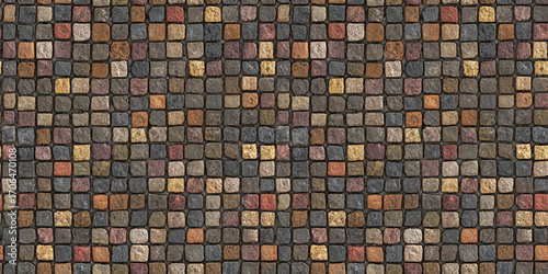 seamless pattern: cobblestone pavement, stonework