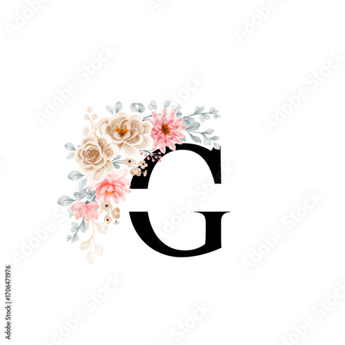 letra g. com flores 