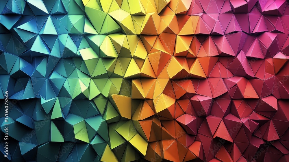 Fototapeta premium Abstract geometric background with colorful 3D low poly texture