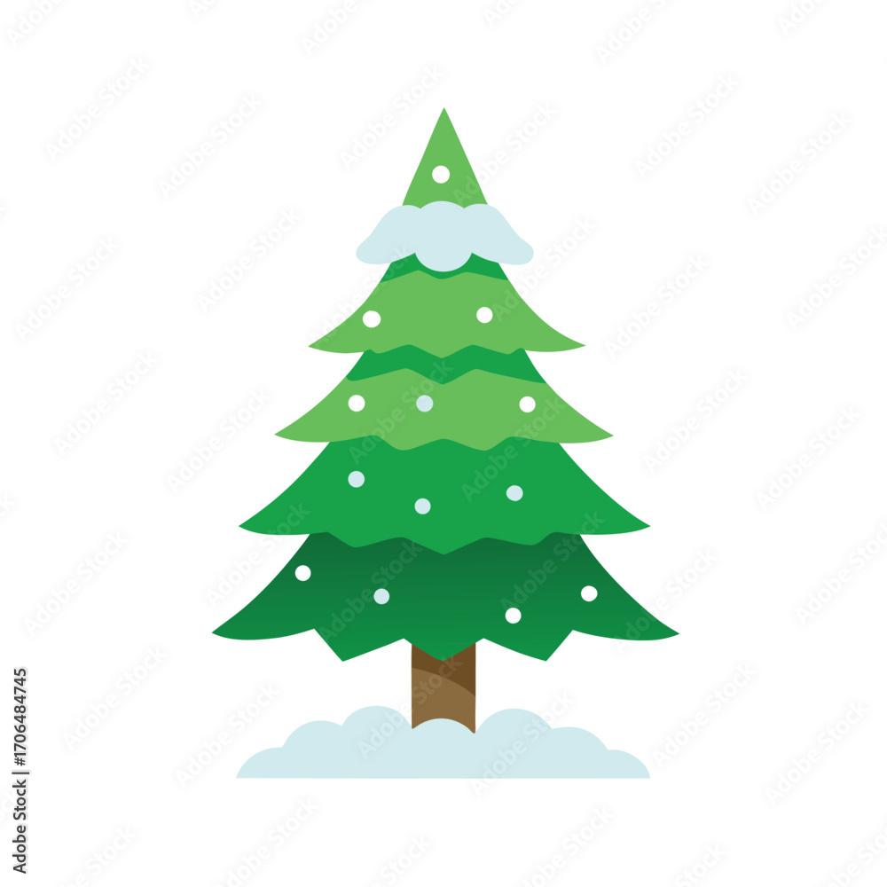 Obraz premium snow covered christmas tree on white background