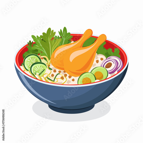 Asiatische Bowl mit Hühnchen