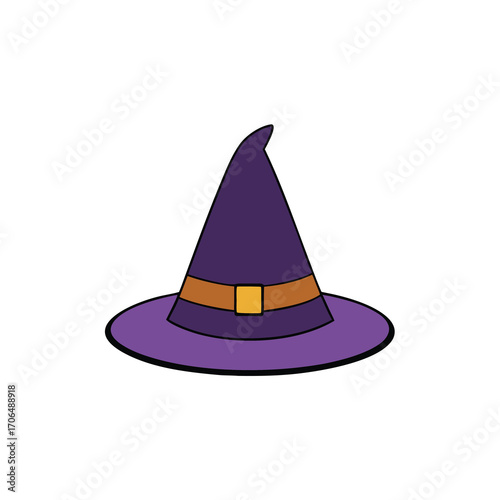 witch hat cartoon on white background.