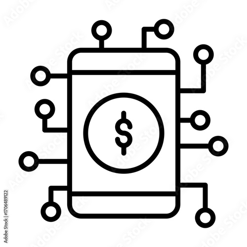 Ewalletvector line icon design