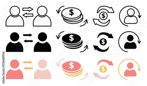 Turnover icon set