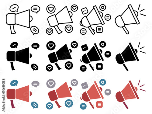 Social campaign icon set