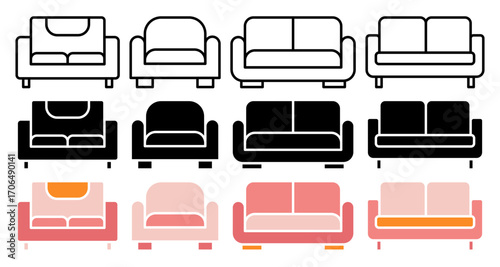 Sofa icon set