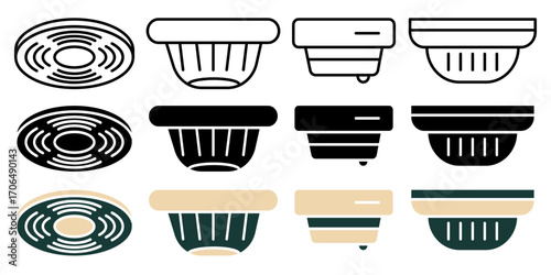 Smoke detector icon set