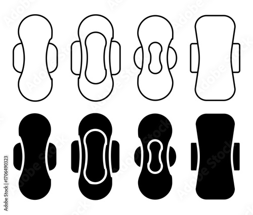 Sanitary pad icon set