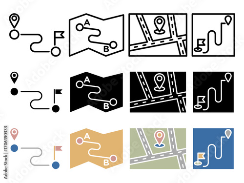 Roadmap icon set