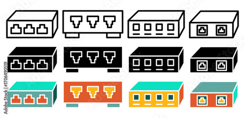 Network switch icon set