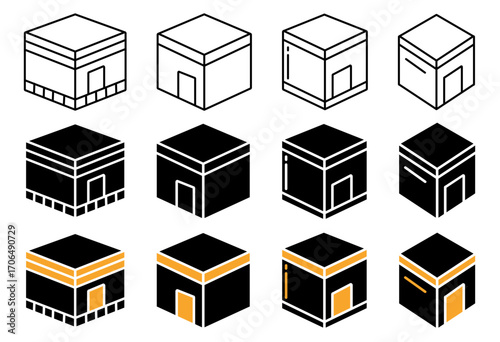 Kaaba icon set
