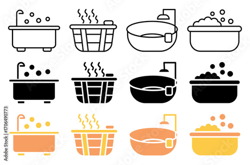 Jacuzzi icon set