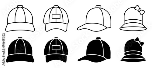 Cap icon set