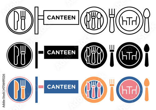 Canteen icon set