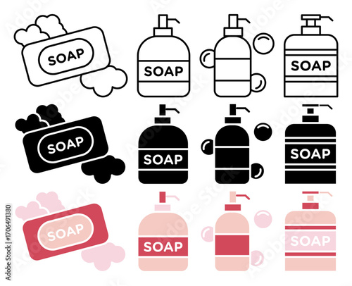 Body Soap icon set