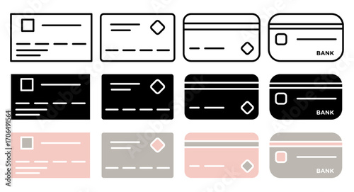 ATM card icon set