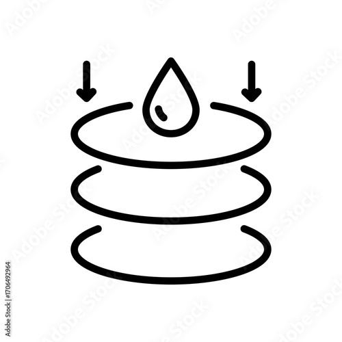 Absorption outline icon. Absorb soft layers and drops. Sanitary care vector symbol. Moisture absorbing. Protect skin concept.