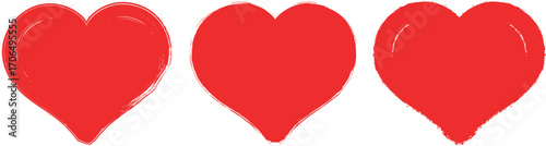 Grunge Red love and heart vector collection. love, romance or valentine's day red heart. Heart vector icons. Artistic Red heart icon vector.