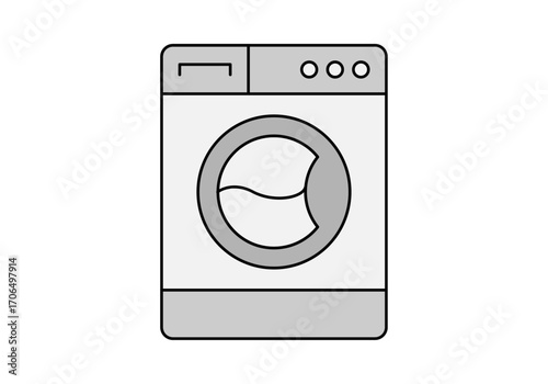 Icono de lavadora en fondo blanco