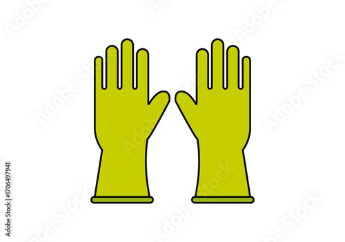 Icono de guantes de fregar verdes