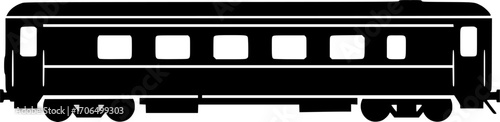 Stylized Black and White Image of a Railroad Car with Visible Windows