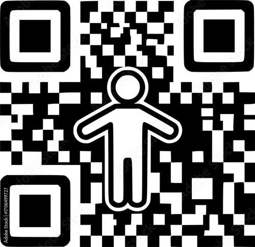 qr code square icon vector illustration