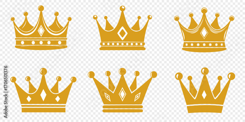Crown vector icon. Gold crown icon collection