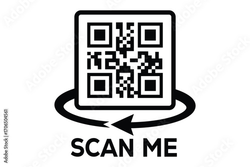 QR code scan icon set. Scan me frame. QR code scan for smartphone. QR code for mobile app, payment and identification. Vector illustration.