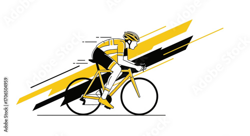 Dynamic Cyclist Engaged In Speed, Representing Athleticism And Passion For Cycling