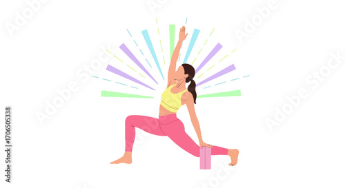 Dynamic Stretching Illustration Of Yoga Poses Promoting Physical And Mental Wellness Practices