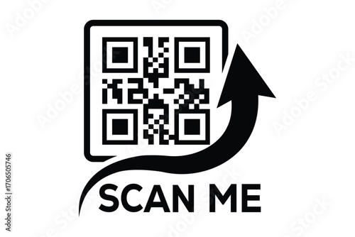 QR code scan icon set. Scan me frame. QR code scan for smartphone. QR code for mobile app, payment and identification. Vector illustration.