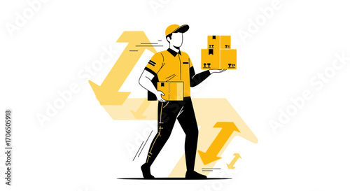 Efficient Delivery Service Presenting Boxes with Speed and Logistics for Commercial Purposes.