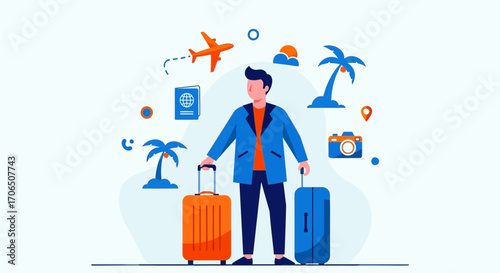Embark On Adventure: A Traveler Ready For Overseas Exploration And Unforgettable Journeys