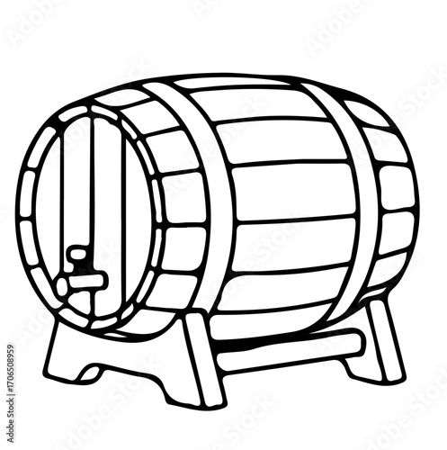wooden barrel wine beer illustration svg vector