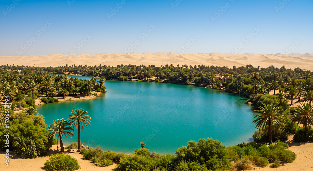 Naklejka premium Shimmering Desert Oasis