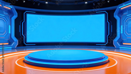 blue stage spotlight