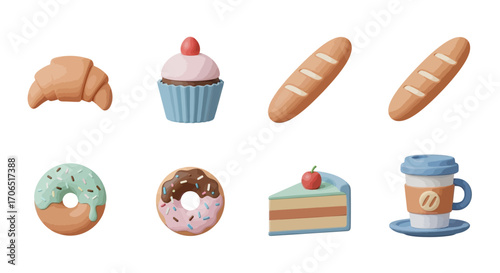 Assortment of Delicious Baked Goods and Sweet Treats Collection.