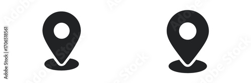 Simplistic design of two location pins symbolizing mapping and navigation in digital applications