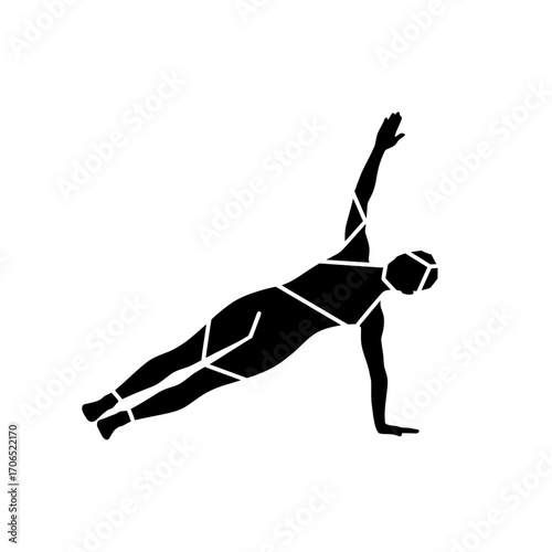 Vector icon of side plank pose (Vasisthasana) in yoga