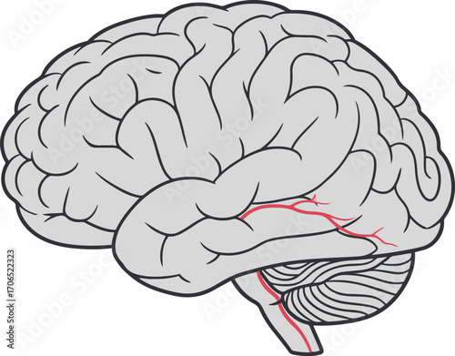 A detailed pixel art representation of a human brain, showcasing its intricate structure and complexity. Ideal for medical, educational, or technological projects requiring a unique visual style.