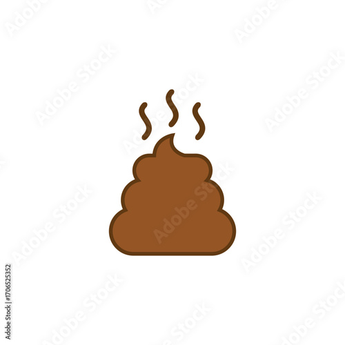 Cartoon poop icon with smell lines
