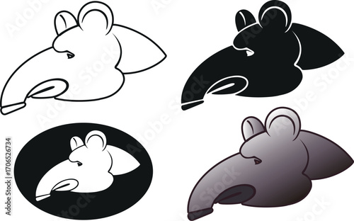 TAPIR ANIMAL PROFILE FACE - BRAND OR LOGO