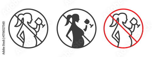 No alcohol during pregnancy period sign style illustration. EPS 10 file
