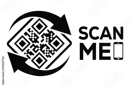 QR code scan icon set. Scan me frame. QR code scan for smartphone. QR code for mobile app, payment and identification. Vector illustration.