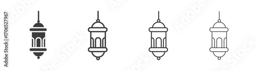 Ramadan lantern icon style illustration. EPS 10 file