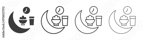 Ramadan iftar icon style illustration. EPS 10 file