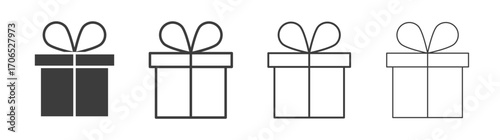 Present gift box icon style illustration. EPS 10 file