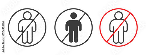 No man sign style illustration. EPS 10 file