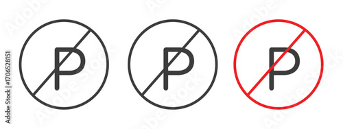 No parking sign style illustration. EPS 10 file